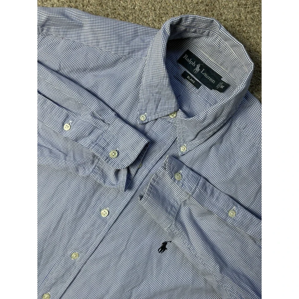 Polo‎ Ralph Lauren Mens Blake Medium Long Sleeve Button Up Shirt Gingham Plaid